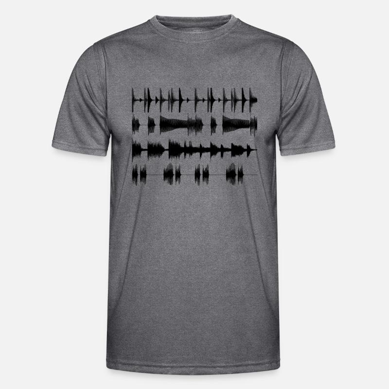 Black waveforms - Men's Functional T-Shirt - dark melange 