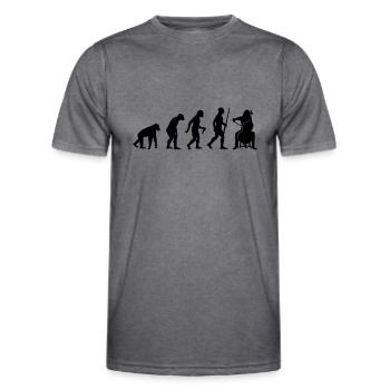 Évolution du joueur de violoncelle - T-shirt sport Homme - mélange sombre  - Devant - AI Model Male 178 dark (178cm)