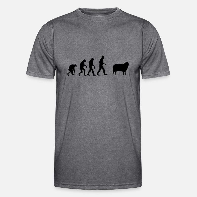 sheep evolution - Men's Functional T-Shirt - dark melange 