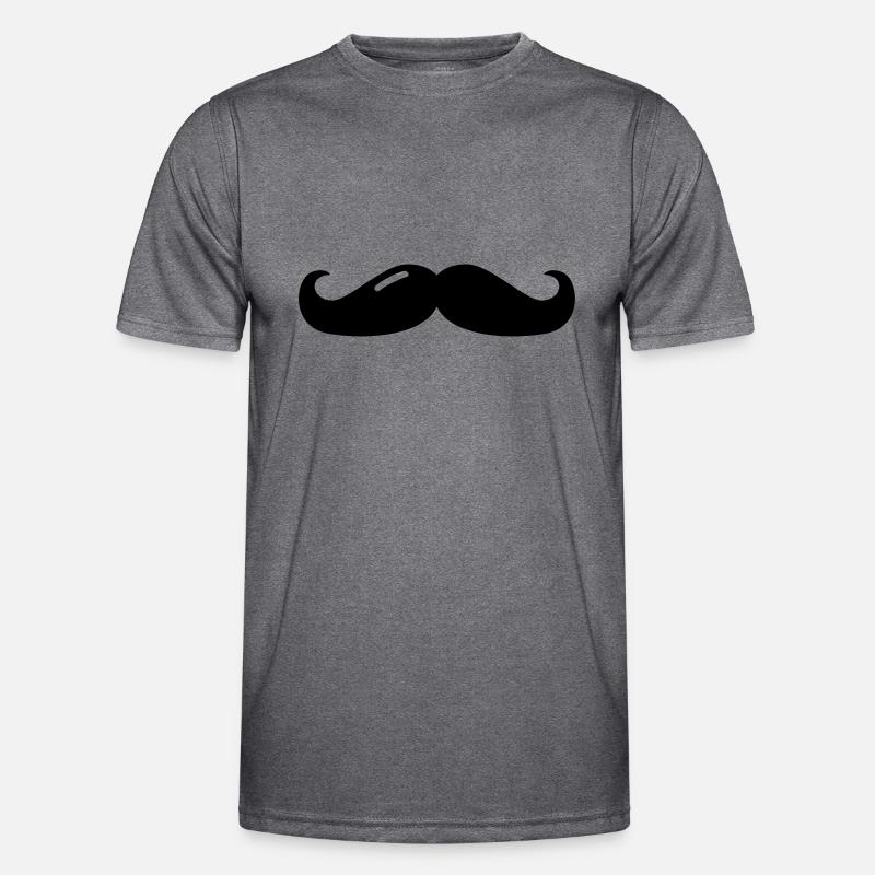 mustache - mustache - beard - beard - Men's Functional T-Shirt - dark melange 