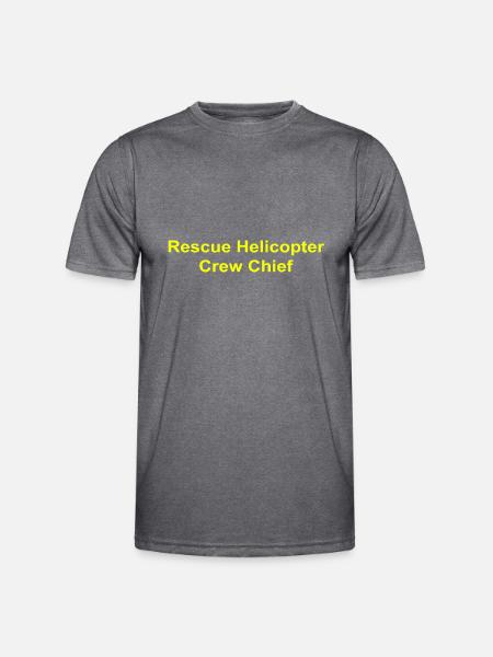 Rescue Helicopter Crew Chief - Männer Funktions-T-Shirt - dunkle Melange