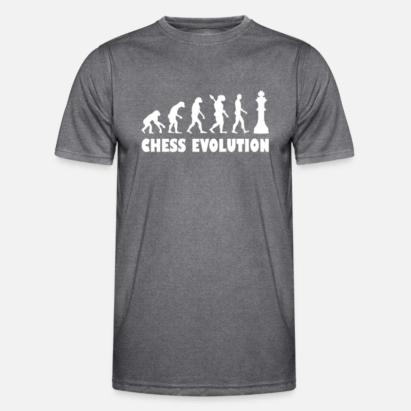 Chess Evolution - White - Men's Functional T-Shirt - dark melange 