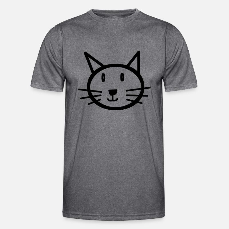 Cat Cats face Gift Gift idea - Men's Functional T-Shirt - dark melange 