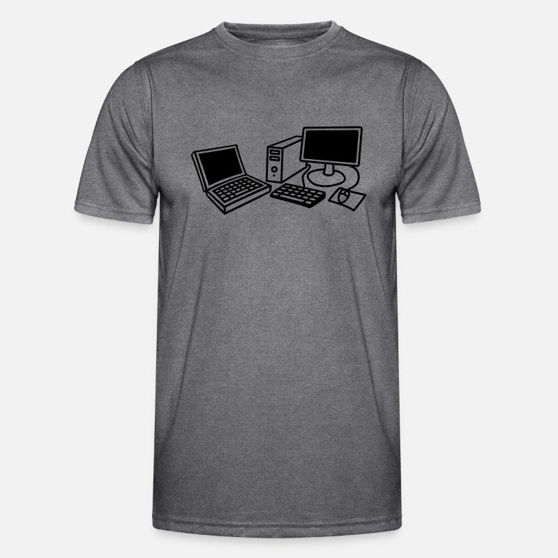 computers_1c - Men's Functional T-Shirt - dark melange 