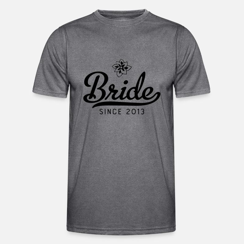 Bride since 2013 - Männer Funktions-T-Shirt - dunkle Melange 
