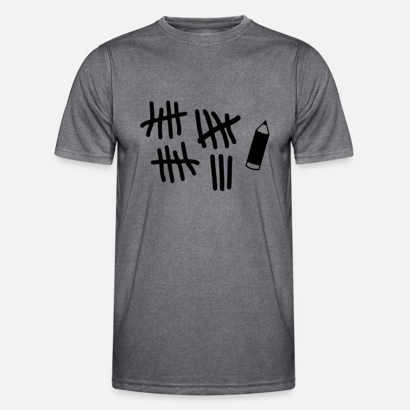 Striche - Stift - Männer Funktions-T-Shirt - dunkle Melange 