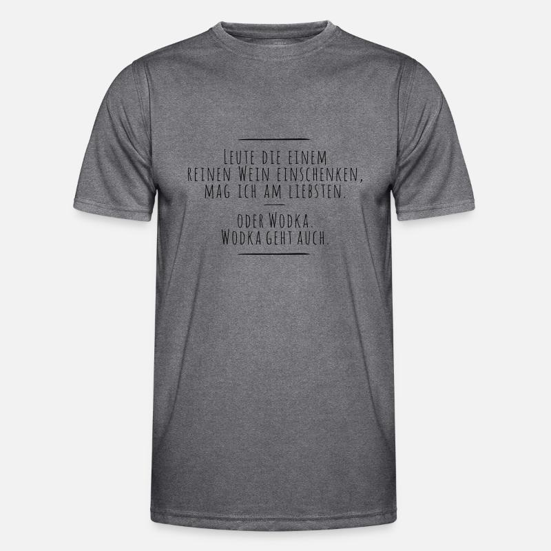 Wein oder Wodka - Männer Funktions-T-Shirt - dunkle Melange 