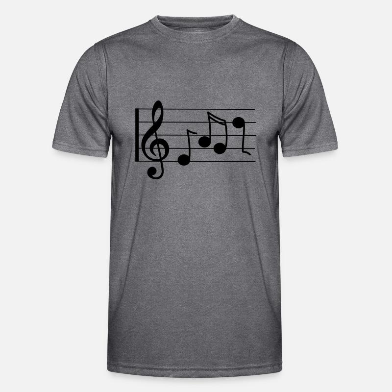 Treble staff with notes Men's Functional T-Shirt