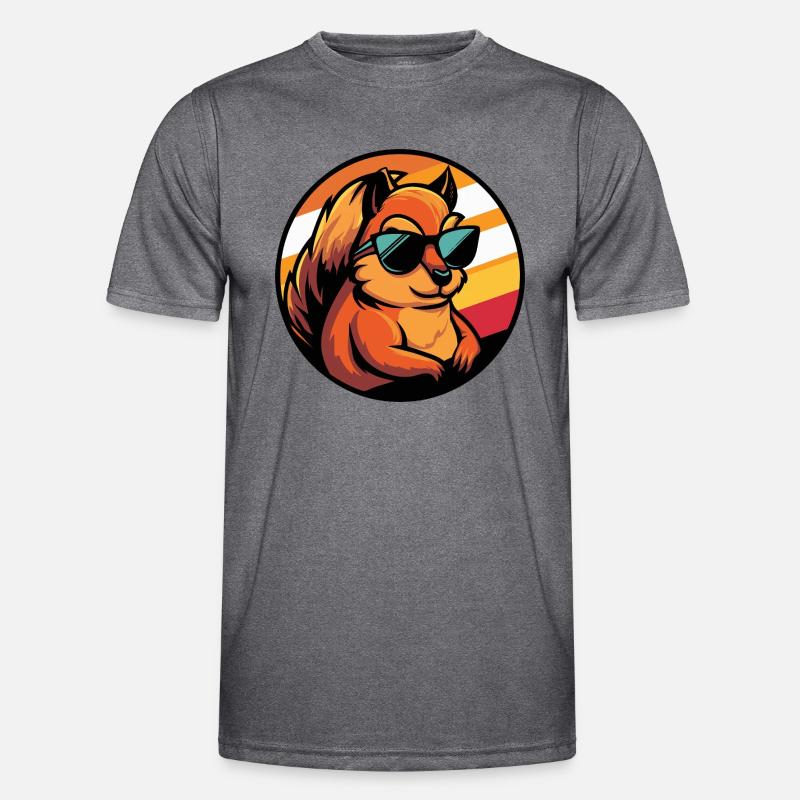 Squirrel Comic Cool - Men's Functional T-Shirt - dark melange