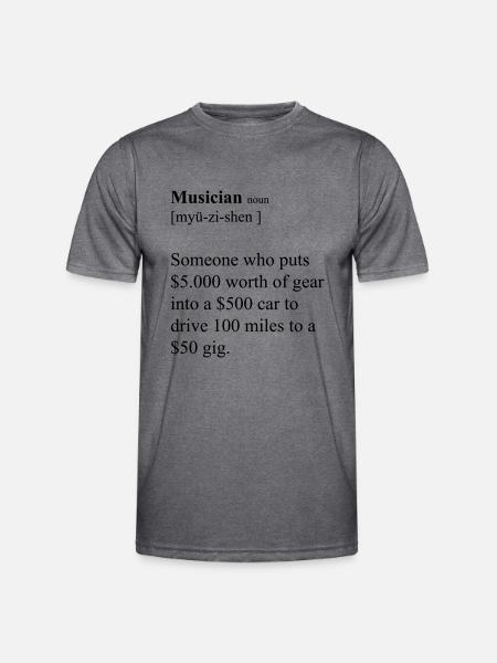 Musiker lustige Definition - Männer Funktions-T-Shirt - dunkle Melange
