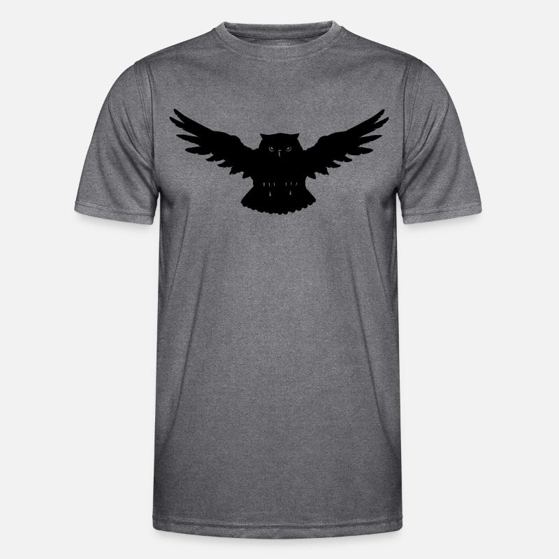 Eule im Angriff - Männer Funktions-T-Shirt - dunkle Melange 