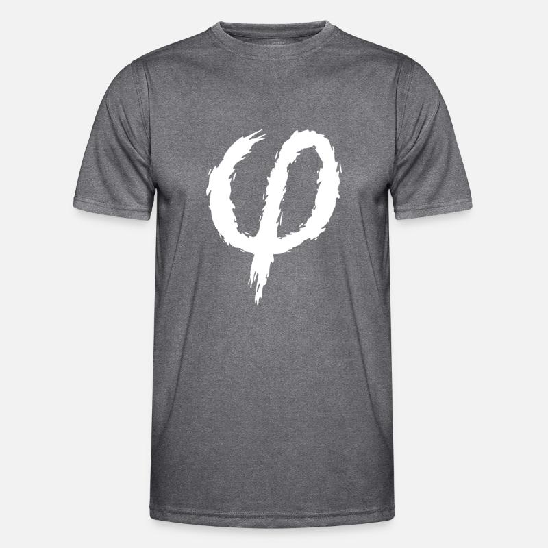 Phi Zeichen Symbol Bürste - Männer Funktions-T-Shirt - dunkle Melange 