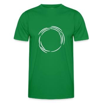 Circle design icon white line lines - Men's Functional T-Shirt - kelly green - Front - AI Model Male 178 dark (178cm)