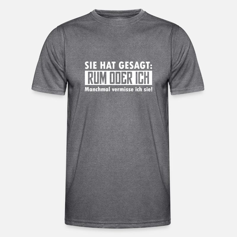 rum oder ich - Männer Funktions-T-Shirt - dunkle Melange 