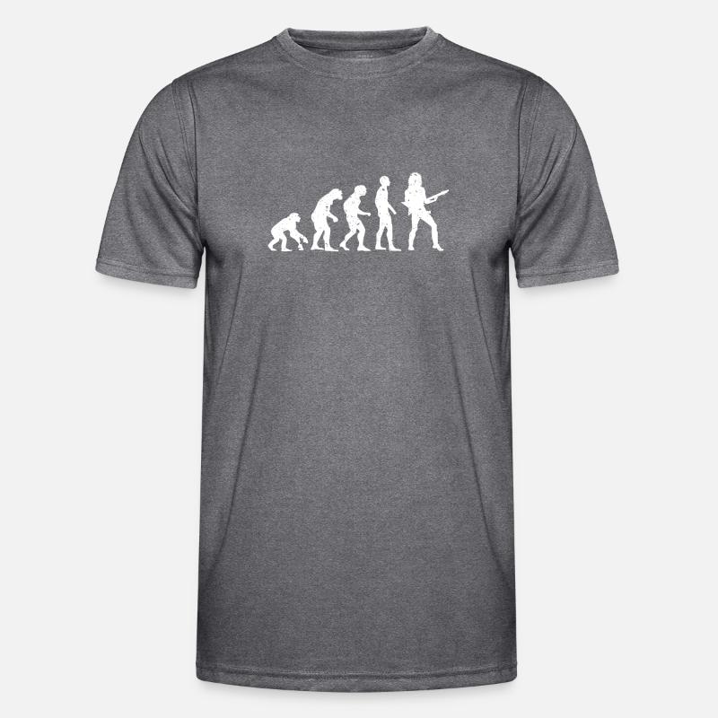 EVOLUTION GITARRIST! - Männer Funktions-T-Shirt - dunkle Melange 