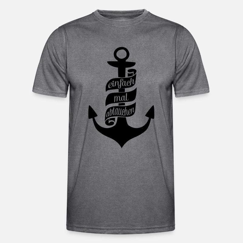 Anker einfach mal abtauchen - Männer Funktions-T-Shirt - dunkle Melange 