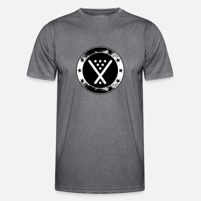 Poolbillard Emblem - Symbol Billard Queue Snooker Männer Funktions-T-Shirt
