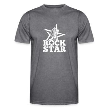 Rock Star Musique Rock and Roll - T-shirt sport Homme - mélange sombre  - Devant - AI Model Male 178 dark (178cm)