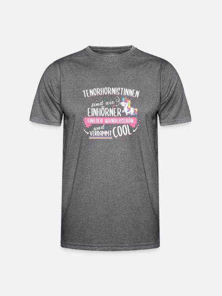 Tenorhorn Tenorhornistin Einhorn Instrument Spruch - Männer Funktions-T-Shirt - dunkle Melange