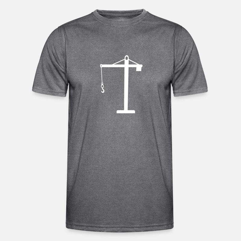 Kran - Männer Funktions-T-Shirt - dunkle Melange 