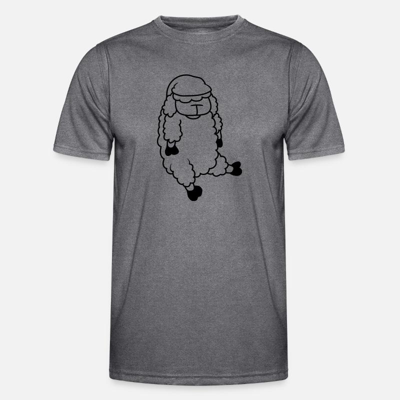 Sleeping Sheep Sleeping Cap - Men's Functional T-Shirt - dark melange 