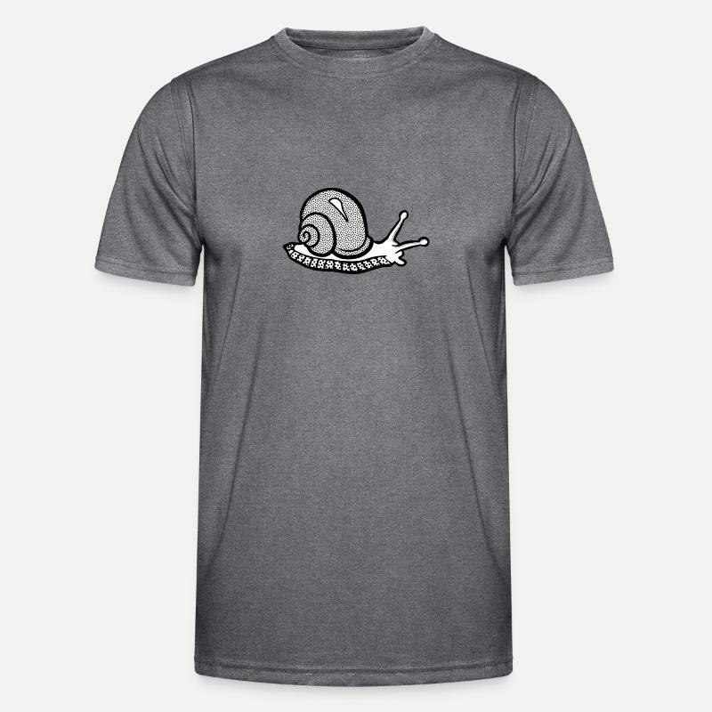 Snail black and withe - Men's Functional T-Shirt - dark melange 