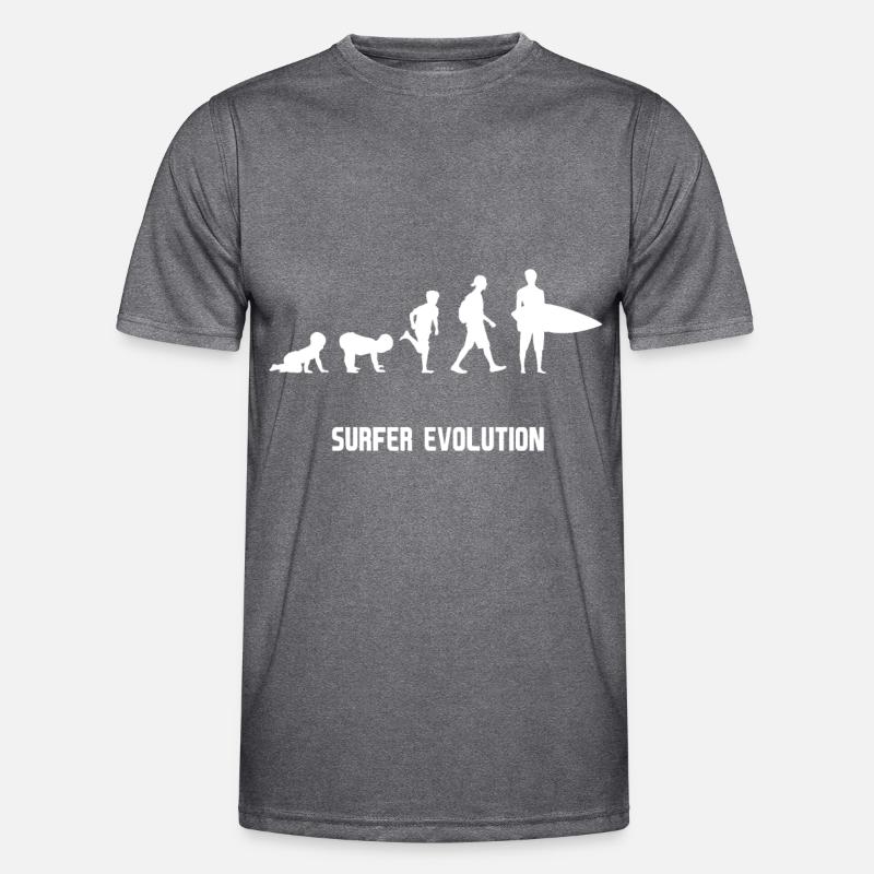 Surfer evolution evolution - Männer Funktions-T-Shirt - dunkle Melange 