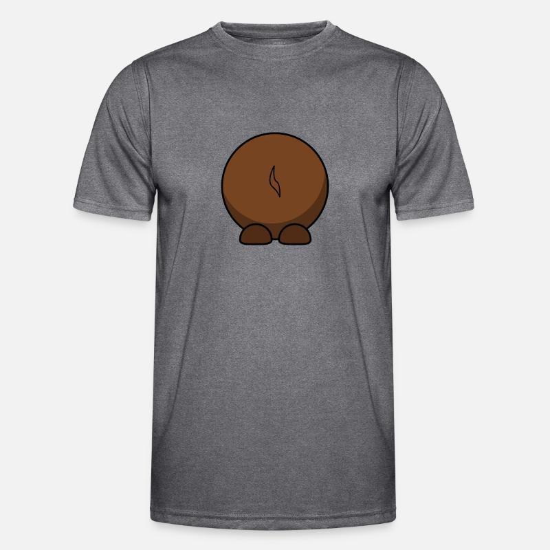 Gnu von hinten. Geschenkidee - Männer Funktions-T-Shirt - dunkle Melange 