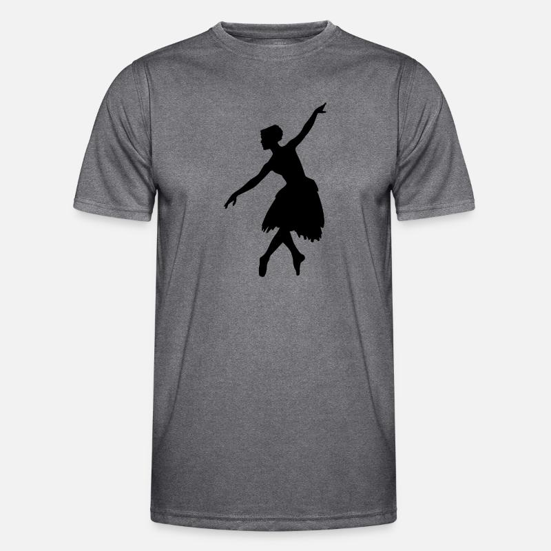 Vector Ballet dancer Silhouette - Men's Functional T-Shirt - dark melange 