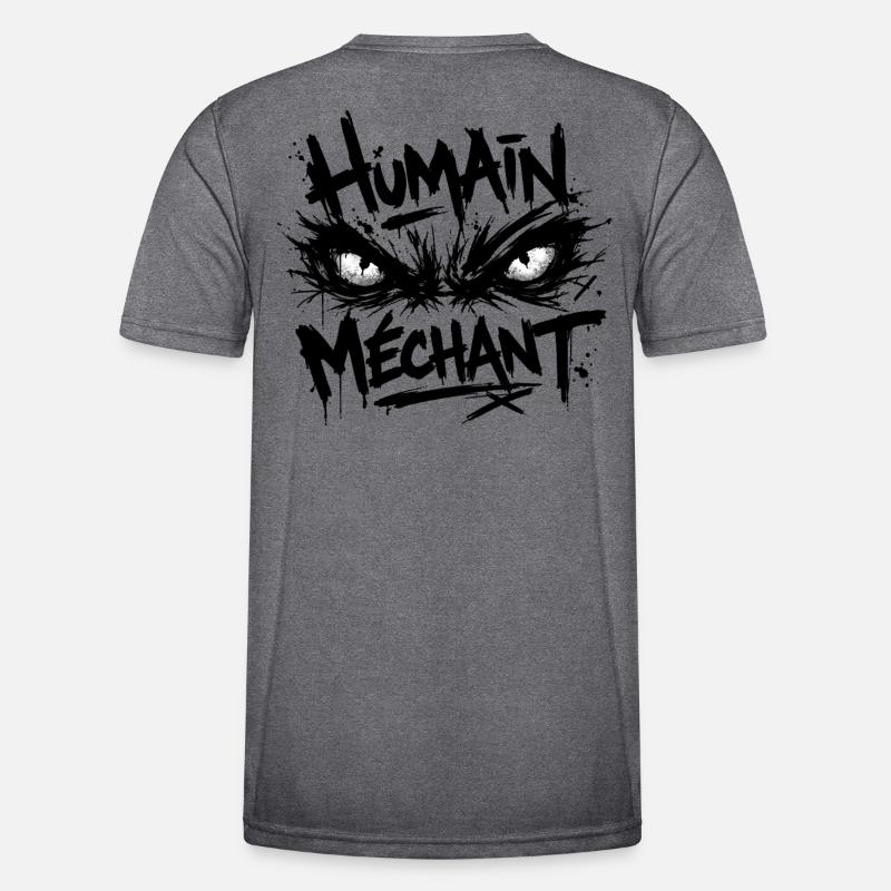 Evil Human Look Black Pattern - Men's Functional T-Shirt - dark melange
