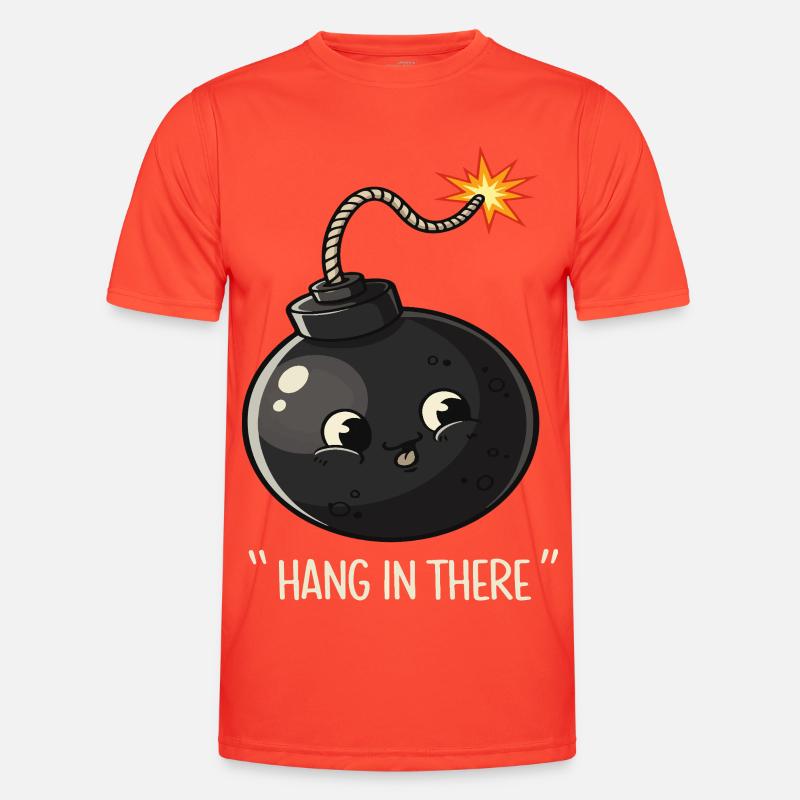 Kawaii Exploding Bomb Comic Design - Men's Functional T-Shirt - grenadine