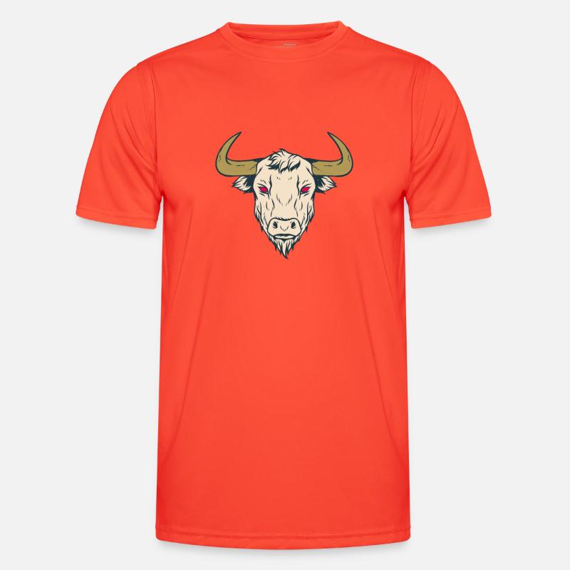 Taurus Red Eyes Devil Männer Funktions-T-Shirt