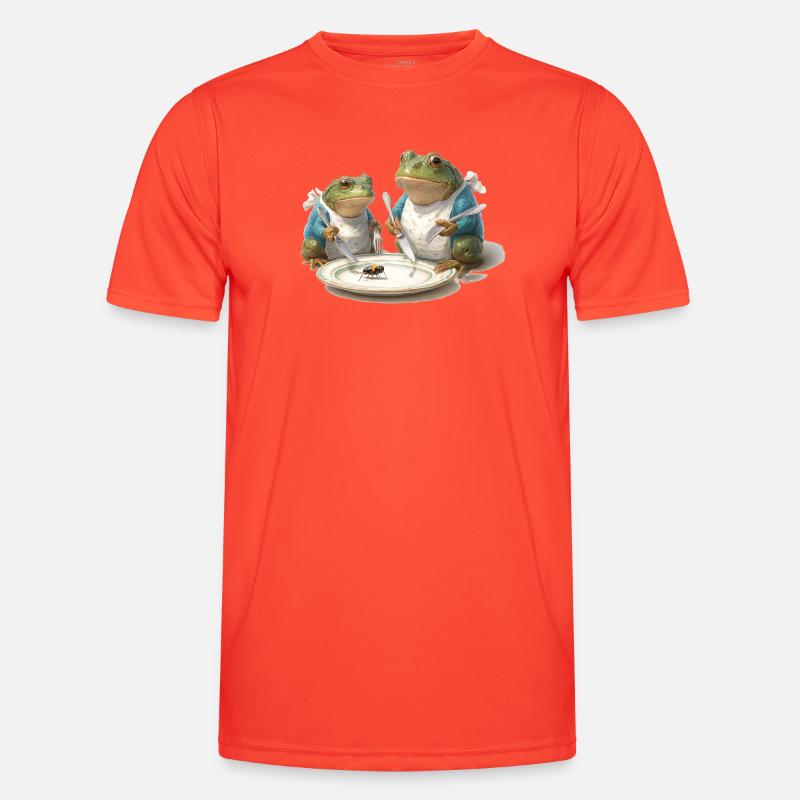 Frog Dinner: Fly on a Plate - Men's Functional T-Shirt - grenadine
