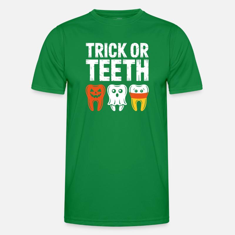 Trick oder Teeth Halloween-Trio Männer Funktions-T-Shirt