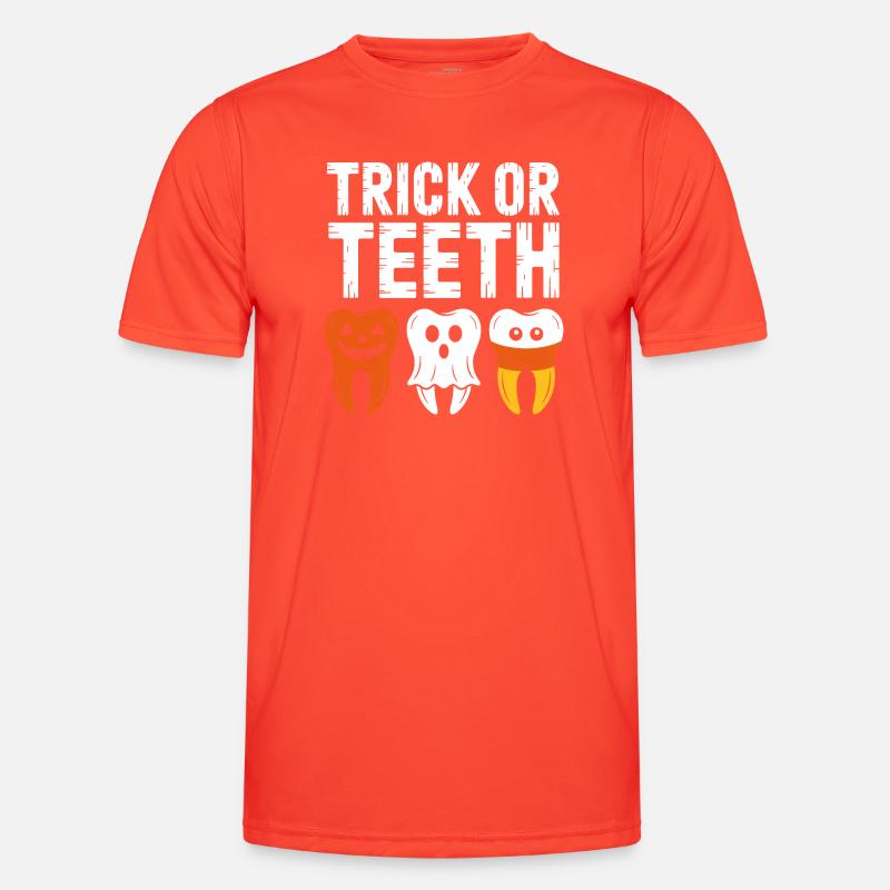 Trick oder Teeth Halloween-T-Shirt - Männer Funktions-T-Shirt - Grenadine