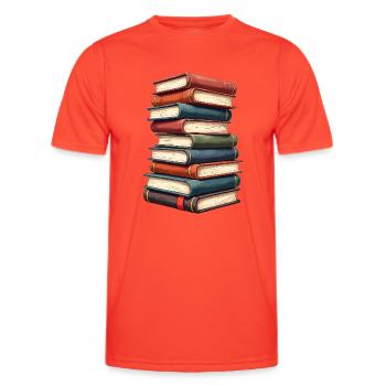 Books - Men's Functional T-Shirt - grenadine - Front - AI Model Male 178 dark (178cm)