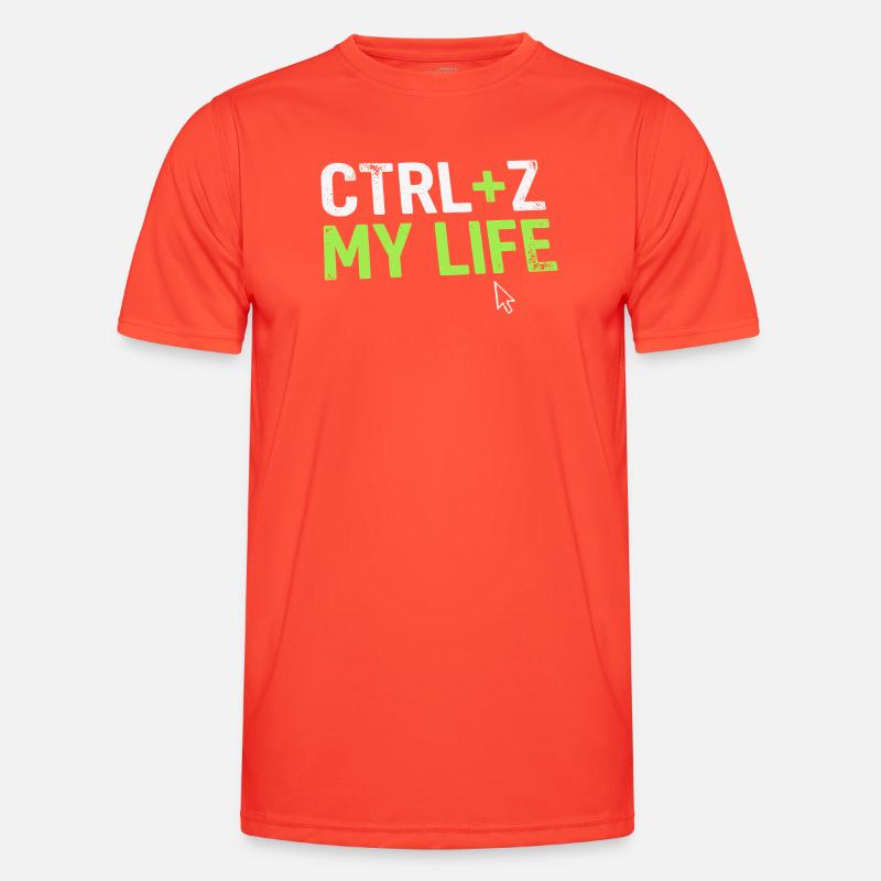 Developer Fun Shirt, CTRL + Z My Life Men's Functional T-Shirt