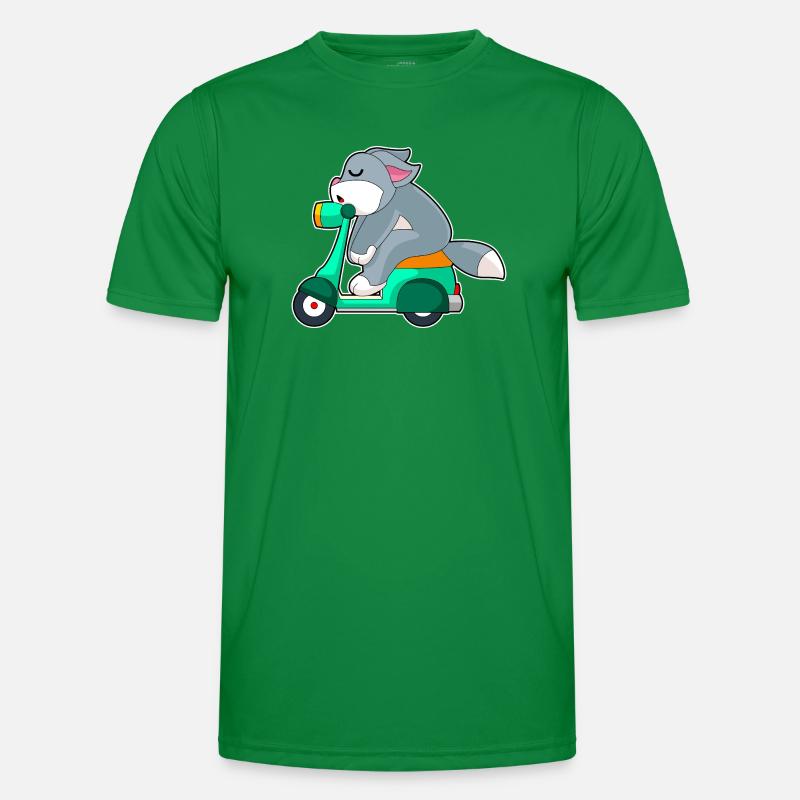 Katze Motorroller Männer Funktions-T-Shirt