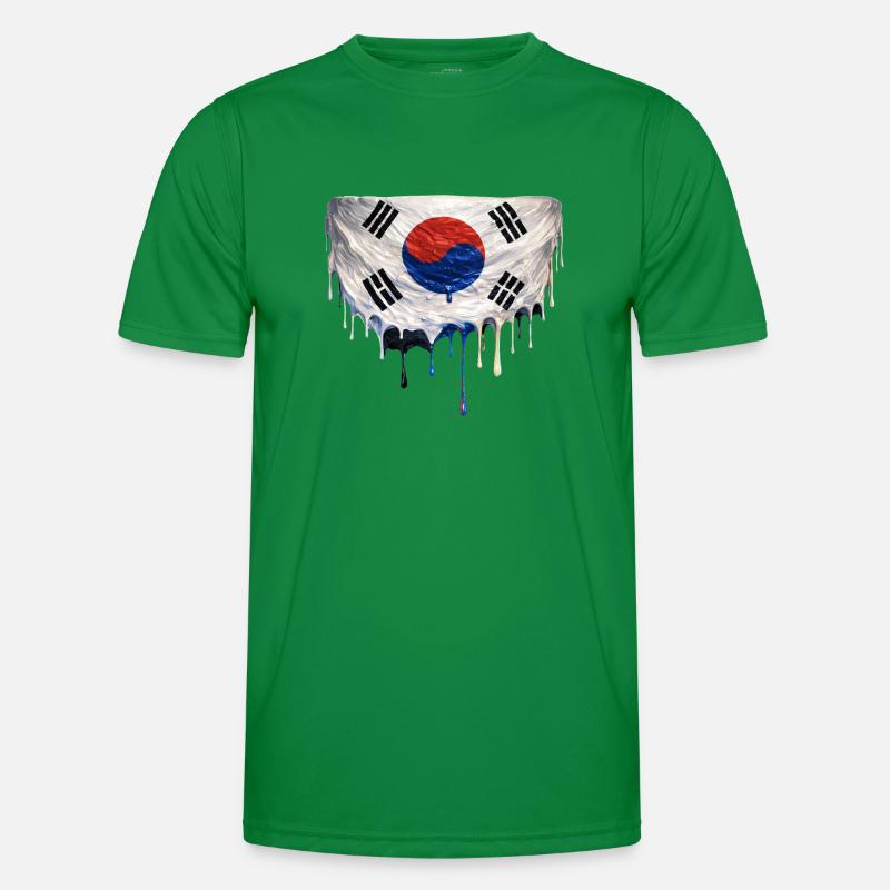 Drapeau coréen dégoulinant T-shirt sport Homme