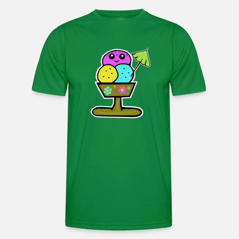 Bunter Eisbecher Eiscreme Eiskreme Eis Männer Funktions-T-Shirt