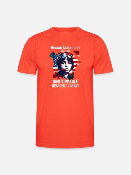 Bessie Coleman Modig flygpionjär - Funktions-T-shirt herr - grenadin