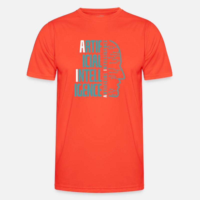Artificial Intelligence Circuit Face Design - Men's Functional T-Shirt - grenadine