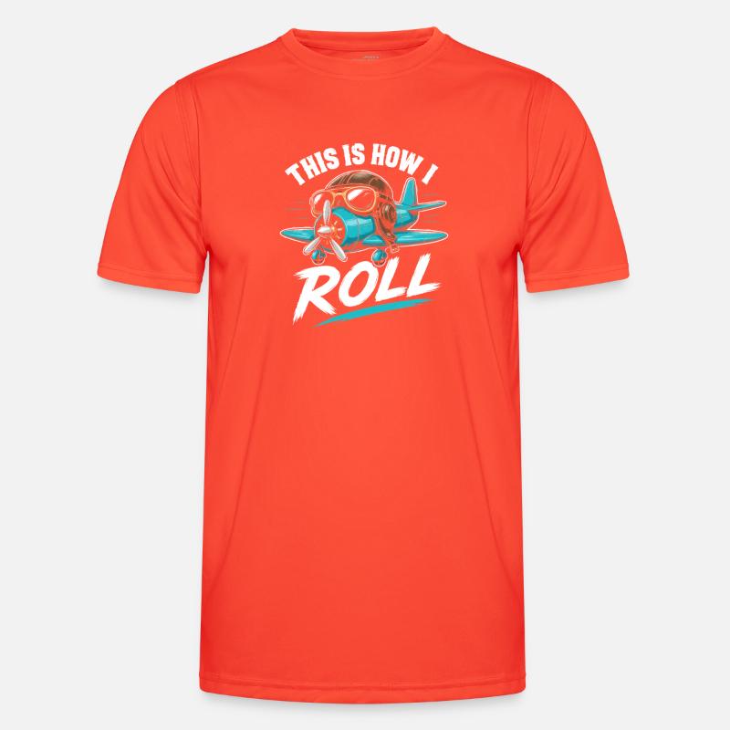 Propeller Plane Roll Saying - Men's Functional T-Shirt - grenadine