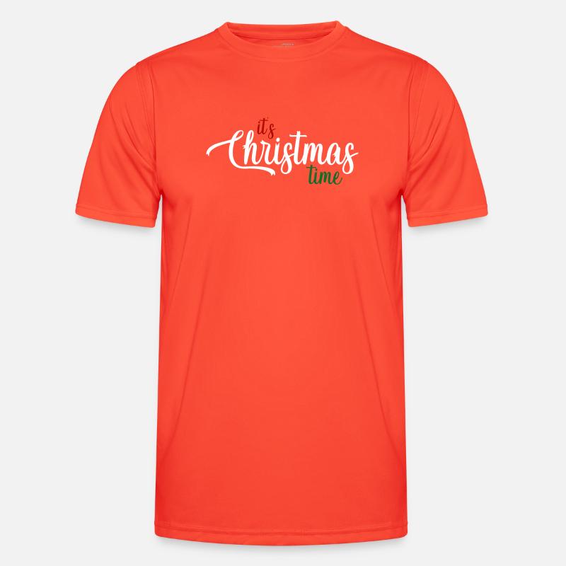 Kersttijd script: It’s Christmas Time - Men's Functional T-Shirt - grenadine