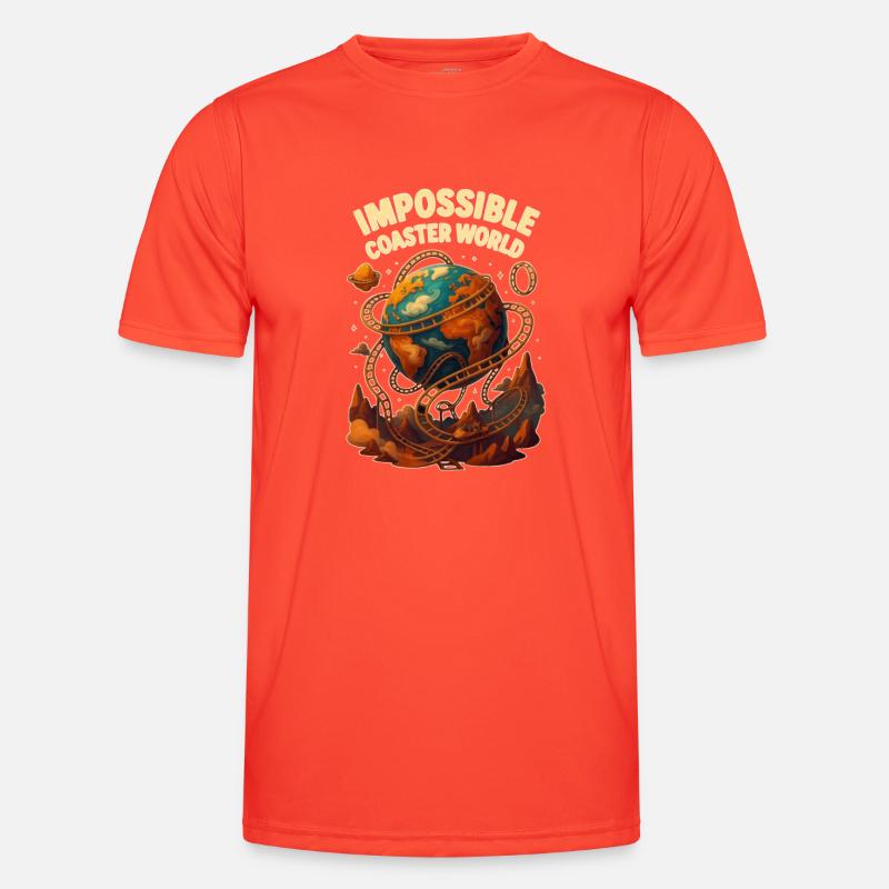Impossible Roller Coaster World - Men's Functional T-Shirt - grenadine