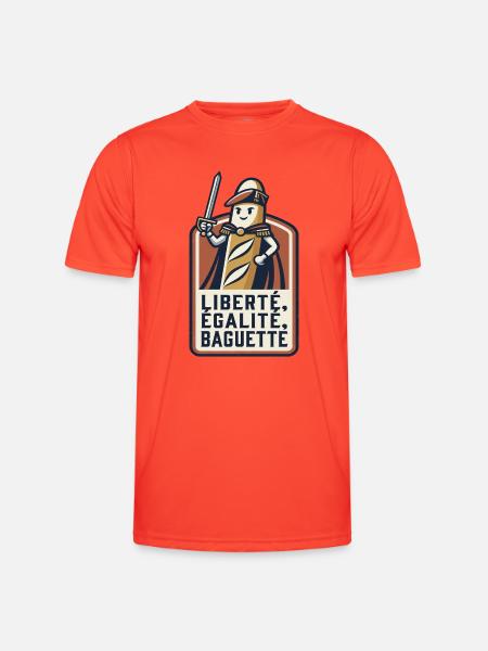 La baguette patriote 🇫🇷 - T-shirt sport Homme - grenadine