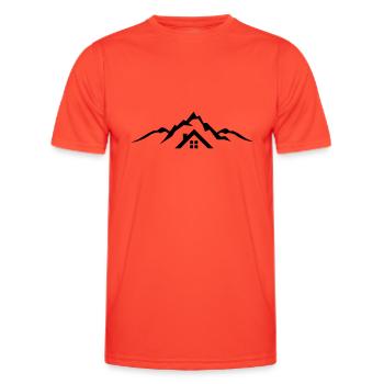 Landschaft - Berge Hütte - Männer Funktions-T-Shirt - Grenadine - Vorne - AI Model Male 178 dark (178cm)