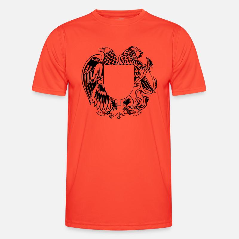 Adler und Löwe mit Schild - Men's Functional T-Shirt - grenadine