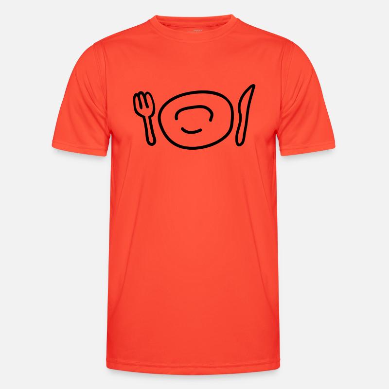teller_und_besteck_1c Männer Funktions-T-Shirt