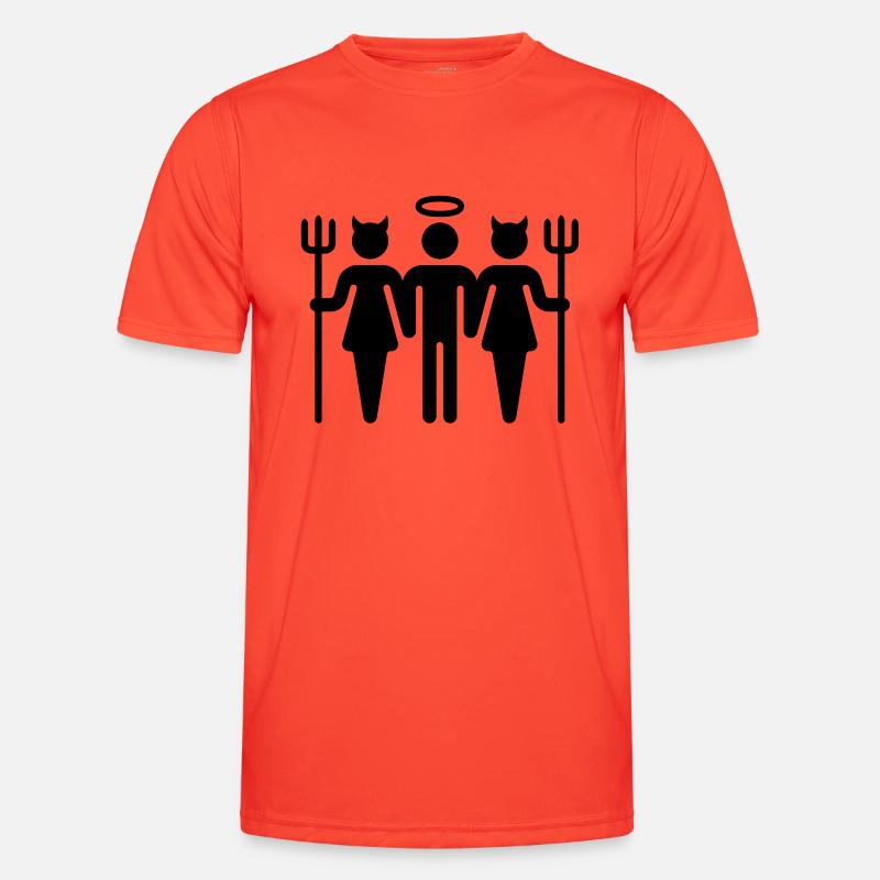 Devil-Cherub-Devil / Teufel-Engel-Teufel (M) Men's Functional T-Shirt